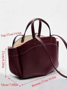 Túi Tote Nữ Có Túi Bên Trong, Phong Cách Mới Cho Mùa Thu, Thời Trang, Sức Chứa Lớn, Đi Làm Hoặc Mua Sắm, Túi Xách Đeo Vai, Túi Xách Nữ Thanh Lịch, Túi Xách Cho Nữ Thanh Lịch, Sang Trọng - Màu đỏ tím - Xem 5