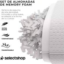 Almohada De Foam Triturado Ultra Suave Cojin Ajustable con Funda Exterior Antibacterial Transpirable Almohada Comoda Confortable Suoper Comoda 45 X 64 HG17C6 - 1 - Ver 5