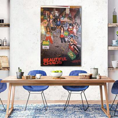 1 件 Katseyee 团体帆布印刷品 - Katseye K-Pop 海报帆布印刷海报卧室墙壁艺术客厅房间装饰礼物