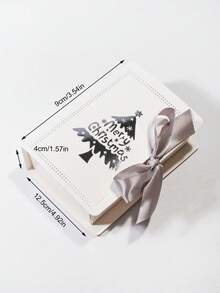 5pcs Christmas Tree Gift Box With Ribbon, Book Style Favor Box For Holiday Candy, Cookies, Chocolates, Elegant Merry Christmas Packaging, Design, Perfect For Xmas Party, Wedding, Family Celebration, Gift Wrapping - 12.7X9X4cm - View 11
