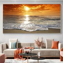 1 tấm áp phích vải canvas không khung, nghệ thuật hiện đại, tranh treo tường bên bờ biển lúc hoàng hôn, quà tặng lý tưởng cho phòng ngủ, hành lang phòng khách, tranh treo tường, trang trí tường, trang trí mùa đông, trang trí phòng - Nhiều màu - Xem 1