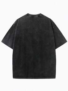 Unique Tailor - 230g Washed Printed T-Shirt, Vintage Hangover Poker T-Shirt Pattern, Humorous Hangover Movie T-Shirt Gift For Boyfriend, High-Quality Batik Cotton Vintage Fashion Brand T-Shirt, Men's T-Shirt, Must-Have Vintage Men's T-Shirt In Summer, Festival Gift, Perfect Present - 黑色 - 查看 2