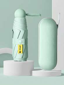 1 Stück kompakter Doppelnutzen-Regenschirm, tragbarer Mini-Sonnenschirm, UV-Schutz leichter Regenschirm