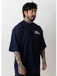 Oversized Company T-Shirt - Navy Blue - View 3