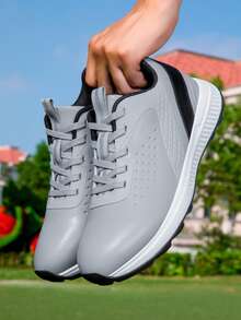Neue Herren Golfschuhe, bequeme Leder Golf Trainingsschuhe, hochwertige Outdoor Einfarbige Herren Golf Sportschuhe