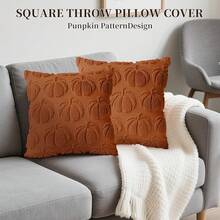 EstiloTendenciaGenéRico 2 Fundas De Almohada De OtoñO,Funda De Almohada De Calabaza De Halloween,Funda De Cojines Cuadradas-Para OtoñO, AccióN De Gracias Para Sofá Y DecoracióN Del Hogar (MarróN)Calidad PremiumVersióN Mejorada - Marrón - Ver 3