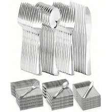 150/75/50/25/20/10/2 pièces Set de cuillère/fourchette/couteau réutilisables en argent pour gâteau/salade, convient pour les fêtes, l'extérieur, les rassemblements familiaux, les mariages, les festivals, les ustensiles pour gâteaux et salades, les restaurants, la cuisine