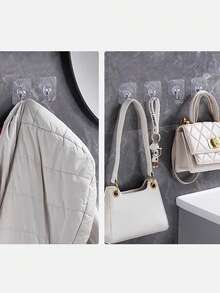 1/10/20/30 件亚克力粘性墙钩，不锈钢多功能悬挂式收纳架，适用于家庭、厨房、浴室、卧室、办公室 - 强力抓握，无痕，易于安装 - 彩色 - 查看 6