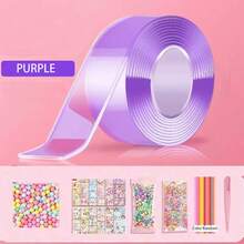 Kit de Fitas Adesivas Nano com Bolhas para Crianças, Kit de Fitas Adesivas com Bolhas Nano com Glitter, Argila, Adesivos Fofos e Ferramentas de Acessórios, Artesanato de Fitas Adesivas Nano para Crianças, Adolescentes e Meninas (Cor do Conjunto de Acessórios Aleatória)