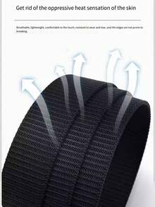 Cinto Automático de Náilon Masculino com Fivela de Liga de Ferro Quadrada, Cinto de Náilon Versátil com Fivela Automática para Estudantes Masculinos, Cinto de Vela de Náilon Respirável, Cinto de Náilon para Atividades ao Ar Livre para Jovens, Cinto de Fivela Trançada Respirável e da Moda para Esportes, Estilo Esportivo, Casual Outdoor, Treinamento Militar Estudantil, Cinto Trançado Durável, Adequado para Lazer de Verão para Jovens