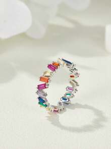 THINTIME Cubic Zirconia Decor Ring - Multicolor - View 7
