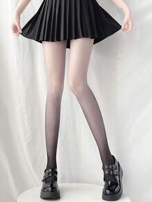 Medias de verano y otoño para mujer con gradiente de contraste, ajuste ceñido, transpirables y de colores caramelo para cosplay