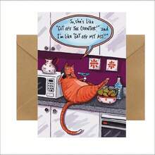 1pc Funny Cat Birthday Greeting Card- Cartoon Patterned Paper Card For Friends And Family,Creative Birthday Cake Design,Ideal Gift,Funny Greeting Card,Birthday Greeting Card,Best Gift Greeting Card For Brothers And Friends,Paper Material,No Electricity Needed,General Fit,Miss You,Congratulations,For Birthday,Anniversary