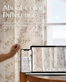 2 Pcs Beautiful Floral Design Sheer Curtains, Softness Cozy Privacy Curtains, Great Quality Elegant Vintage Gorgeous Curtains, Pretty Colors And Well Made Lightweight Curtains - 茶色 - 查看 9