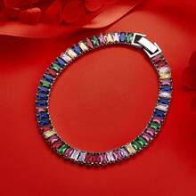 奢华设计师银质精美随机水晶手链女士时尚珠宝订婚婚礼魅力 - Random3 - 查看 2