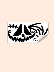 Black Halloween Door Sticker, Ghost Face Stickers, Black Ghost Window Wallpaper For Indoor Outdoor Party Decoration, Haunted House Supplies/Halloween Door Decorations/Halloween Bedroom Decorations