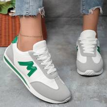 New Style Of Small White Shoes, Fashionable And Versatile For Female Students, Thick-Soled Height-Increasing Sports Shoes, Casual Shoes, Large Size - màu xanh lá - Xem 2