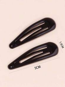 12pcs Water Drop BB Hair Clips, Suitable For Hairstyling, Fixing Hair, Daily Use Or Party Events To Create Perfect Hairstyles Claw Clips Hair Claws Hair Barrettes, Hair Accerssories - 黑色 - 查看 3