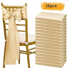 8/12/16 Stücke Champagner Satinschärpe Schleife, geeignet für Hochzeit, Party, Babyparty, Geburtstag, Weihnachtsdekoration