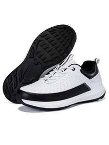 Neue Herren Golfschuhe, bequeme Leder Golf Trainingsschuhe, hochwertige Outdoor Golfschuhe für Herren in Unifarben