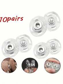 10/20pcs Super Transparent Invisible Buttons - Secure, Invisible Fasteners Suitable For Sweaters And Shirts, Concealed Design With Delicate Round Rings, Great For Knits And Jackets, Easy To Sew For Firm Fixation, Sewing Accessories - Transparent - View 7