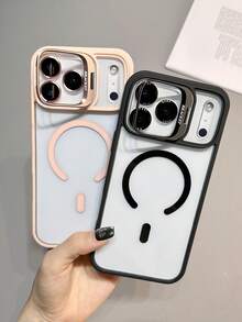 Phone 17 Pro Max Phone Case With A Magnetic Transparent Back For Phone Models 16, 15, 14, 13, 12, And 11 Pro Max Plus, Featuring A Metal Lens Holder And Protective Glass Lens Cover. - Màu xám đen - Xem 3