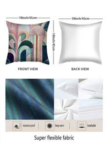 2 件波西米亚几何抽象印花枕套，多种尺寸，2D 单面印花，仿刺绣印花靠垫套，装饰性柔软毛绒沙发枕头，适用于办公室、家庭、卧室、客厅（不含枕芯）- 无刺绣 - 多种尺寸 - 彩色 - 查看 6