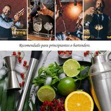 Shaker Cocktail Bar Set Kit de Cocteleria, 12 Piezas Utensilios de Bar, con Coctelera de cóctel 550ml, Probeta graduada, Boquillas de Vino, Agitador para Hielo, Cuchara de Mezcla - 1 - Ver 4