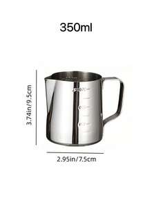 Stainless Steel Milk Frother, Coffee Milk Foam Maker, Milk Frothing Pitcher With Measurement Lines, Professional Milk Frother - Silver - View 12