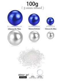 100g Artificial Floating Pearl Filler, For Vase Decor, Floating Candle Decor, Home Center Decor, Suitable For DIY Wedding, Birthday, Theme Party, Halloween Decor And Christmas Center Decor, 10mm, 16mm, 20mm (Including Water Absorbing Gel Beads) Home Decor Room Decor Flower Vase Glass Vase