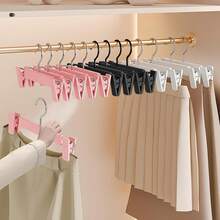 20 Perchas,Ganchos de Pantalon Rosa, Ganchos para Pantalones 360 °   y Diseño Antideslizante, Resistentes para Pantalones, Faldas y Ropa Pesada, Ideales para Clóset en Casa (Rosa) - rosa - Ver 2