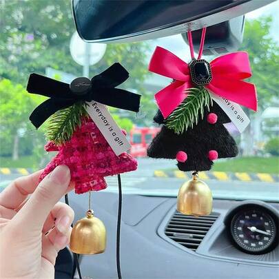 1pc Christmas Car Rearview Mirror Hanging Decor, Scented Ornament, Gift For Women