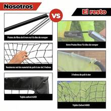 QMCZLA 2pcsía de Fútbol para Niños - Redes Portátiles con Montaje Rápido, Acero, Varilla de Fibra de Vidrio, Tela Oxford y poliéster para Jardín, jardín, Interior y Exterior - Negro - Ver 6