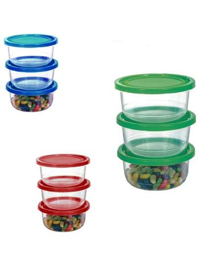 Potinhos Plástico kit com 3 peças 550 ml