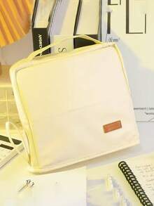 1 Stück Kosmetiktasche aus PU-Leder Material, vertikale Ausführung mit großer Kapazität und Mehrfachtaschen, tragbare Aufbewahrungstasche, vertikale Kosmetiktasche mit Fächern