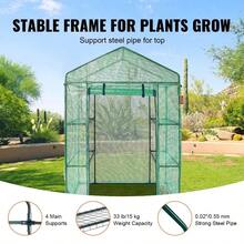 Walk - In Green House, 4.6x 2.4x 6. Ft, Greenhouse With Shelves, High Strength PE Cover With Doors, And Steel Frame, Set Up In Minutes, Planting And Storage