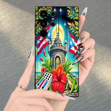 A Creatively Designed And Popular TPU Phone Case With The Puerto Rico Flag, Suitable For Samsung Galaxy Series Phones Including A05, A15, A14, A13, A52, A23, A53, A54, S23, A32, A25, S20, S21, S24, Fe, Uhd, 4G, And 5G. - 黑色 - 查看 4