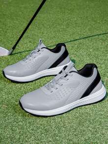 Neue Herren Golfschuhe, bequeme Leder Golf Trainingsschuhe, hochwertige Outdoor Einfarbige Herren Golf Sportschuhe