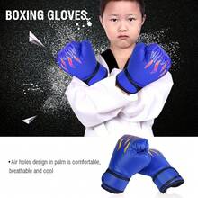 Guantes de Boxeo para Niños, Boxeo, Lucha, Muay Thai, Sanda, Kickboxing, Grappling, Guantes para Sacos de Boxeo - azul - Ver 2