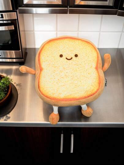 22cm Cute Toast Bread Plush Pillow, Funny Food Stuffed Doll, Home Decor Sofa Cushion, Adorable Bread Plush Doll, Gift For Easter, Christmas, Valentine's Day, Thanksgiving, Mother's Day, Father's Day