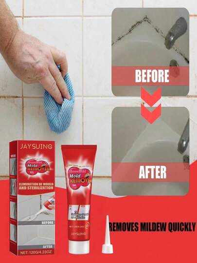 Multi-Purpose Mold Removal Gel Cleaner, Suitable For Walls, Furniture, Tiles, Refrigerators, Washing Machines, Sinks, Bathtubs, Toilets. Strong Cleaning Power, Odorless, Removes Stubborn Mold And Mildew Stains From Bathroom And Kitchen. (Random Delivery Of New And Old Versions)