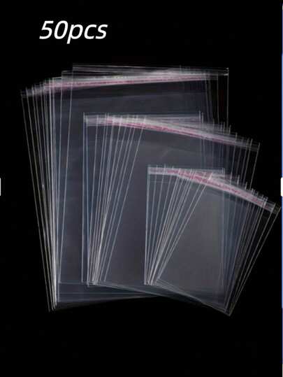 أكياس بلاستيكية شفافة قابلة لإعادة الإغلاق، مناسبة لتغليف الملابس والأعمال الفنية والهدايا والمجوهرات، تغليف زخرفي