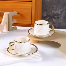 90ml/3.16oz Coffee Cup & Saucer Set, Suitable For Drinking Espresso Or Turkish Coffee - Type I - View 5