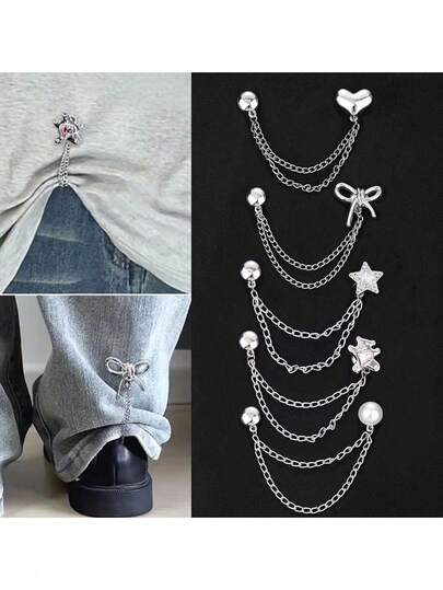 2/4/5/6/10pcs Slouchy Pants Hem Clips, Magnetic Pants Leg Shortener Clips, Invisible Pants Leg Fixator