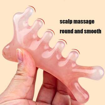 1 件 4 合 1 树脂头皮按摩梳，厚宽齿按摩发刷