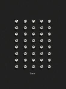 140pcs/40pcs/20pcs Fashion Boxed Rhinestone Men's Earring Set, Suitable For Daily Wear, Holiday Gifts, Simple Jewelry - Multicolor - View 10