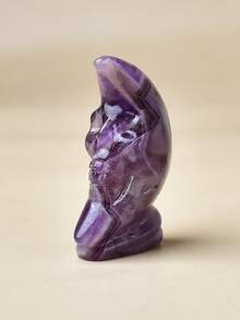 Exquisite Natural Crystal Carving Moon Skull Unique Design, Healing Crystal, Stones Containing Energy, Energy Healing Meditation Stone, Perfect For Home Decor & Gift Giving, For Pocket Decoration, For Holiday Gift, From The Brand CUPIDCRYSTAL