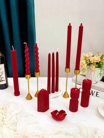 Christmas Aromatherapy Candle Center Decoration, Multiple Home Decoration Candles, Wine Red Christmas Slender Candles, Suitable For Christmas Gift Decoration, Women's Gifts, Close Friend Gifts, Winter Gifts,Scented Candle Christmas Decorations Room Decor, Christmas Gifts