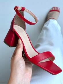 GISELE CLASSIC SANDAL WITH 6CM HEEL - 紅色 - 查看 5