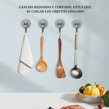 6 Piezas Ganchos de Pared Adhesivos, Ganchos Sin Taladro y Sin Daños, Soporte Fuerte para Cocina, Baño, Oficina, Organizador de Espacios (Color Blanco) - estilo 4 - Ver 6